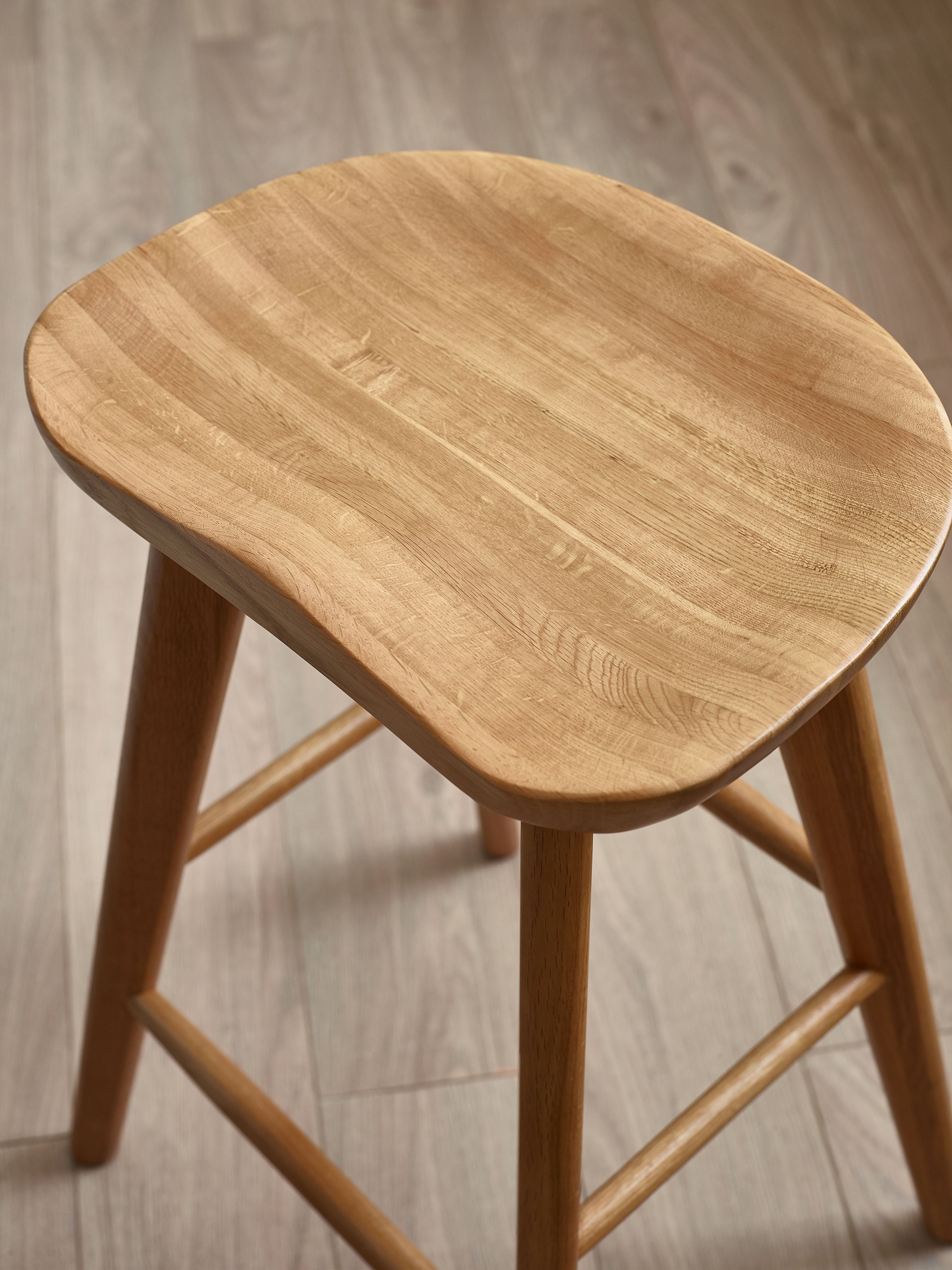 Alton Natural Solid Oak Bar Stool